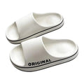 Women Letter Slippers Beach Slides Solid Color Mens Thick Sole Indoor Bathroom anti Slip Shoes Summer Couple Sandals